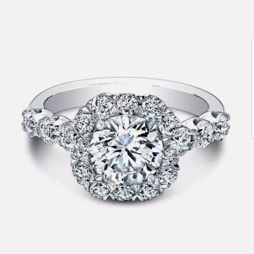 New 18k gold Plated over S925 white diamond ring